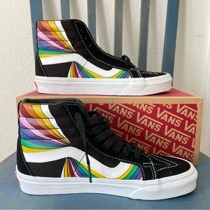 BRAND NEW VANS RAINBOW SPECTRUM OLD SCHOOL SK8 HIGH TOPS SNEAKERS SKATE 7.5